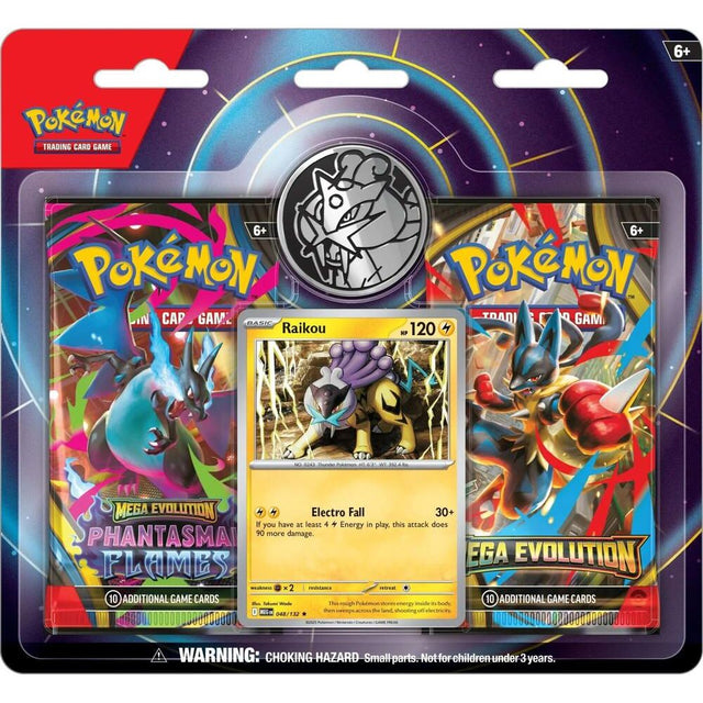 Pokémon TCG: Phantasmal Flames & Mega Evolution 2-Pack Blister - Raikou
