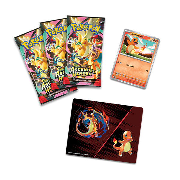 Pokemon TCG: Mega Evolution - Ascended Heroes Charmander and Mega Charizard Y Tech Sticker Collection Box