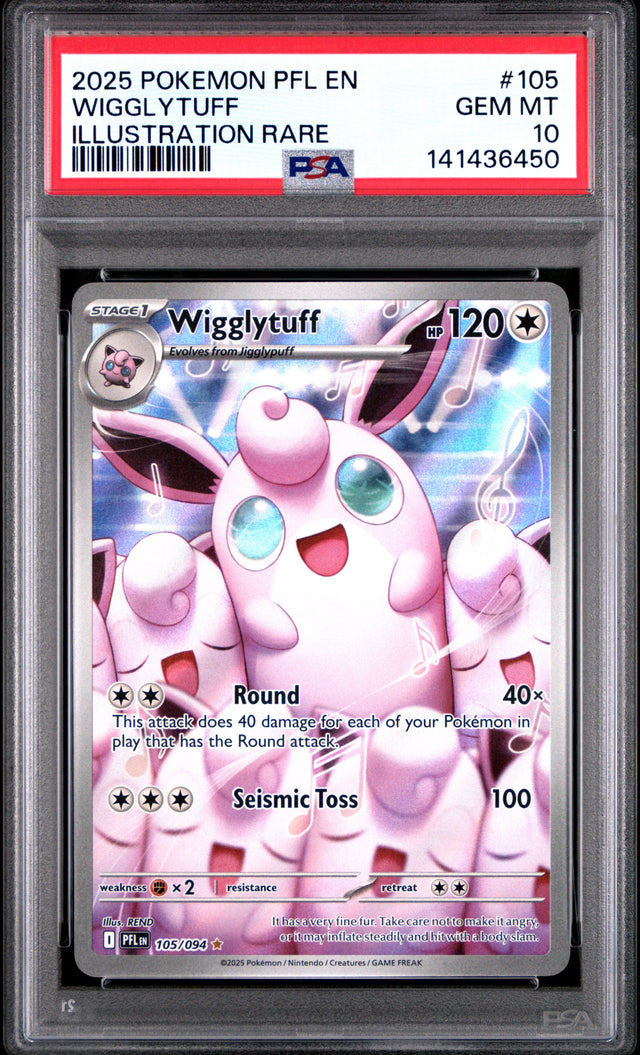 Pokemon Pfl En Phantasmal Flames 105 Wigglytuff Illustration Rare PSA 10 GEM MINT