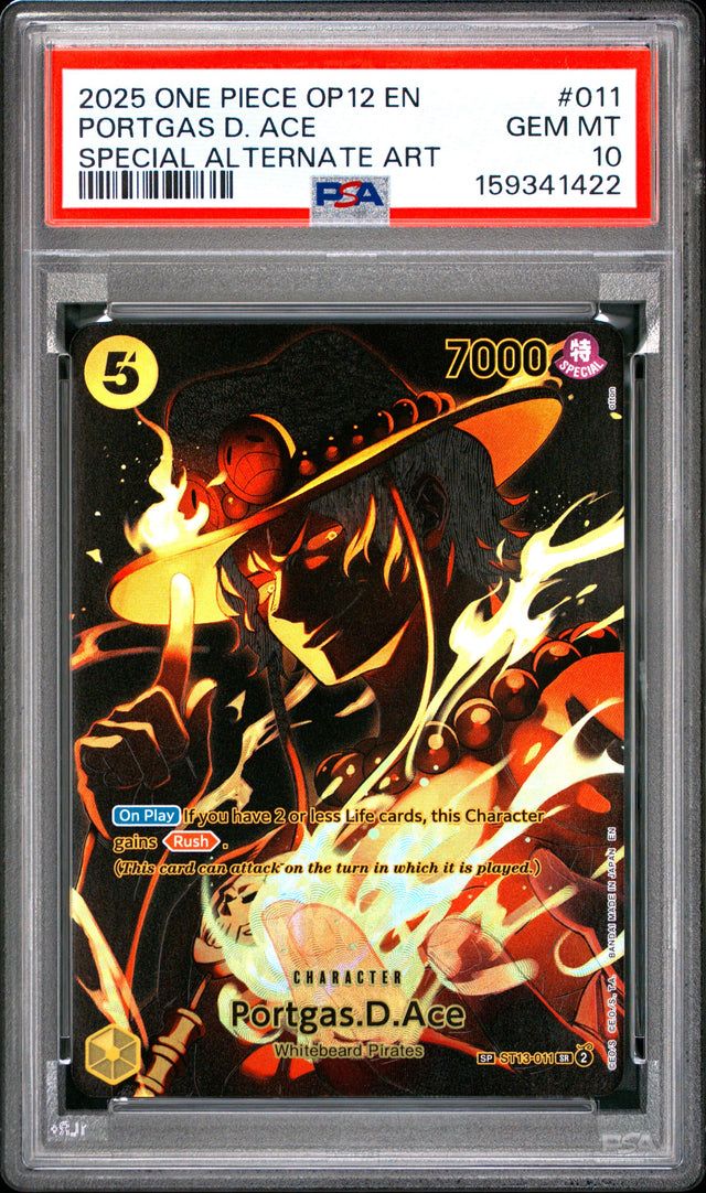 One Piece Op12 Legacy Of The Master 011 Portgas D. Ace Special Alternate Art PSA 10 GEM MINT